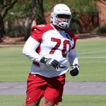 Defensive lineman Xavier Williams goes through drills during the Cardinals' first day of mandatory minicamp on Tuesday, June 8, 2021, in Tempe. (Tyler Drake/Arizona Sports)