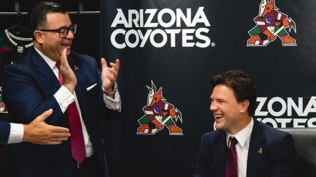President, CEO & Alternate Governor Xavier A. Gutierrez of the Arizona Coyotes applauds as Chief Ho...