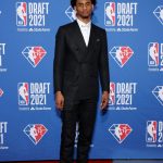 NEW YORK, NEW YORK - JULY 29: Keon Johnson poses for photos on the red carpet during the 2021 NBA Draft at the Barclays Center on July 29, 2021 in New York City. (Photo by Arturo Holmes/Getty Images)