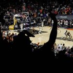 Fans cheer as the Milwaukee Bucks and the Phoenix Suns compete during the second half of Game 1 of basketball's NBA Finals, Tuesday, July 6, 2021, in Phoenix. (AP Photo/Matt York)
