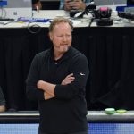Milwaukee Bucks head coach Mike Budenholzer watches form the bench during the first half of Game 6 of basketball's NBA Finals against the Phoenix Suns in Milwaukee, Tuesday, July 20, 2021. (AP Photo/Paul Sancya)