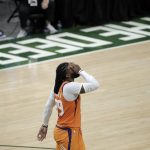 Phoenix Suns forward Jae Crowder (99) reacts at the end of Game 4 against the Milwaukee Bucks in basketball's NBA Finals Wednesday, July 14, 2021, in Milwaukee. (AP Photo/Aaron Gash)