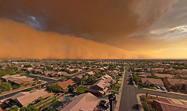 A shot of the dust storm. (AerialSphere Photo)...