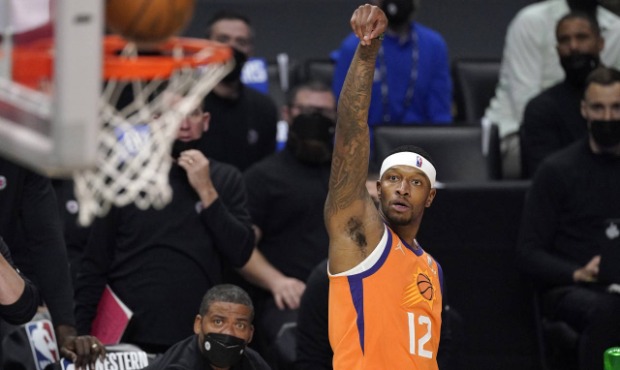 Phoenix Suns forward Torrey Craig shoots and misses during the first half in Game 6 of the NBA bask...