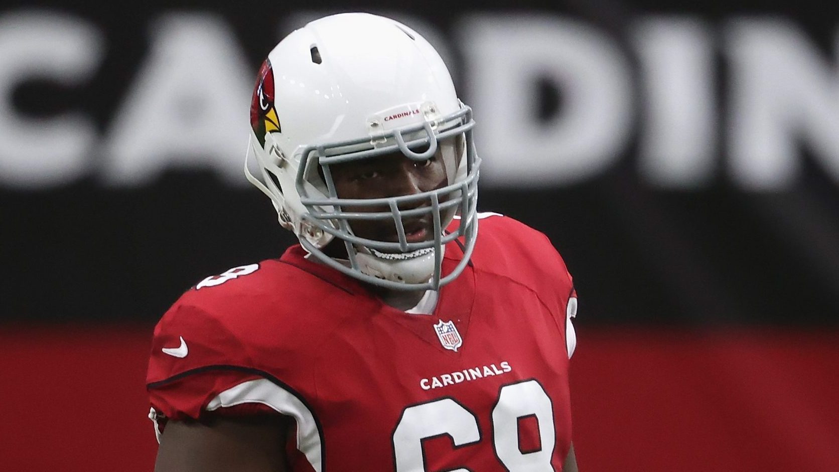 Offensive tackle Kelvin Beachum #68 of the Arizona Cardinals during the game against the Washington...