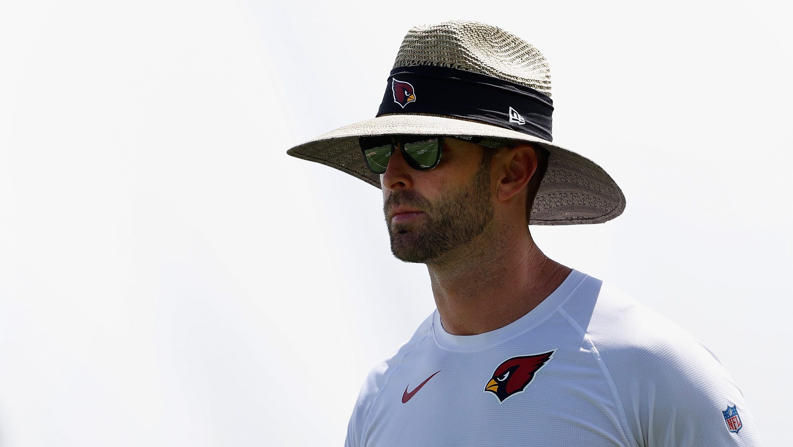 Head coach Kliff Kingsbury of the Arizona Cardinals participates in an off-season workout at Dignit...