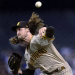 San Diego Padres relief pitcher Matt Strahm throws to an Arizona Diamondbacks batter during the third inning of a baseball game Thursday, Aug. 12, 2021, in Phoenix. (AP Photo/Ross D. Franklin)