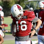 Cardinals kicker Matt McCrane warms up during practice Thursday, Sept. 16, 2021, in Tempe. (Tyler Drake/Arizona Sports)
