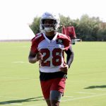 Cardinals S Charles Washington jogs to the next drill during practice Monday, Sept. 6, 2021, in Tempe. (Tyler Drake/Arizona Sports)