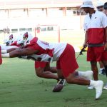 Members of the Arizona Cardinals defensive line go through drills during practice Wednesday, Sept. 15, 2021, in Tempe. (Tyler Drake/Arizona Sports)