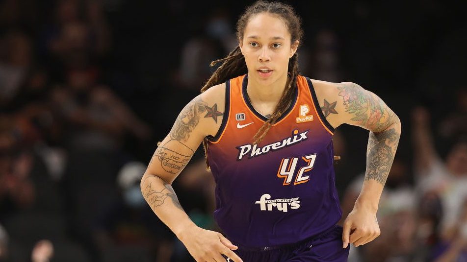 Brittney Griner #42 of the Phoenix Mercury during the first half of the WNBA game at the Footprint ...