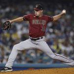 Arizona Diamondbacks relief pitcher Joe Mantiply (35) throws during the sixth inning of a baseball game against the Los Angeles Dodgers Wednesday, Sept. 15, 2021, in Los Angeles. (AP Photo/Ashley Landis)