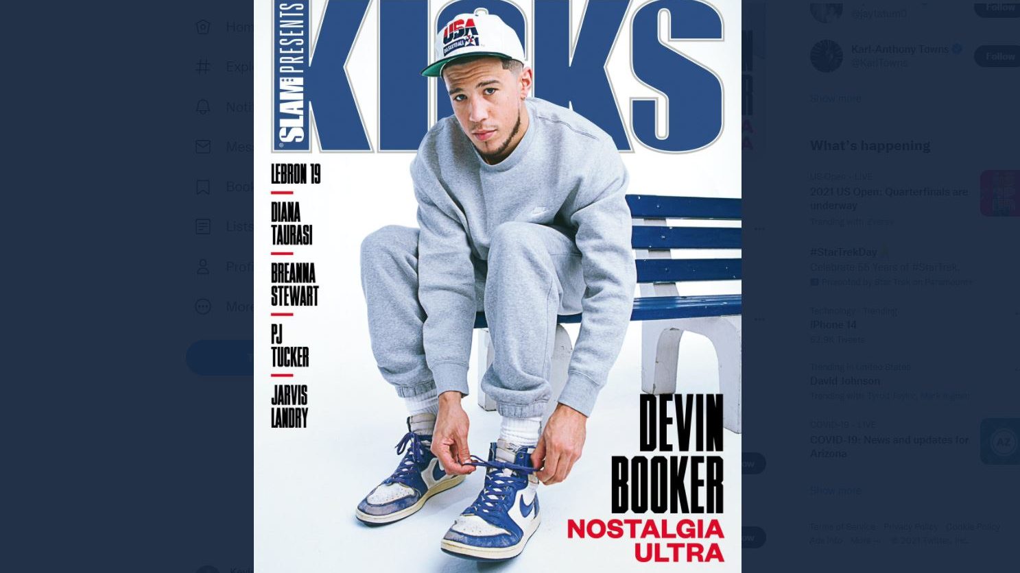 Suns G Devin Booker on the cover of Kicks magazine