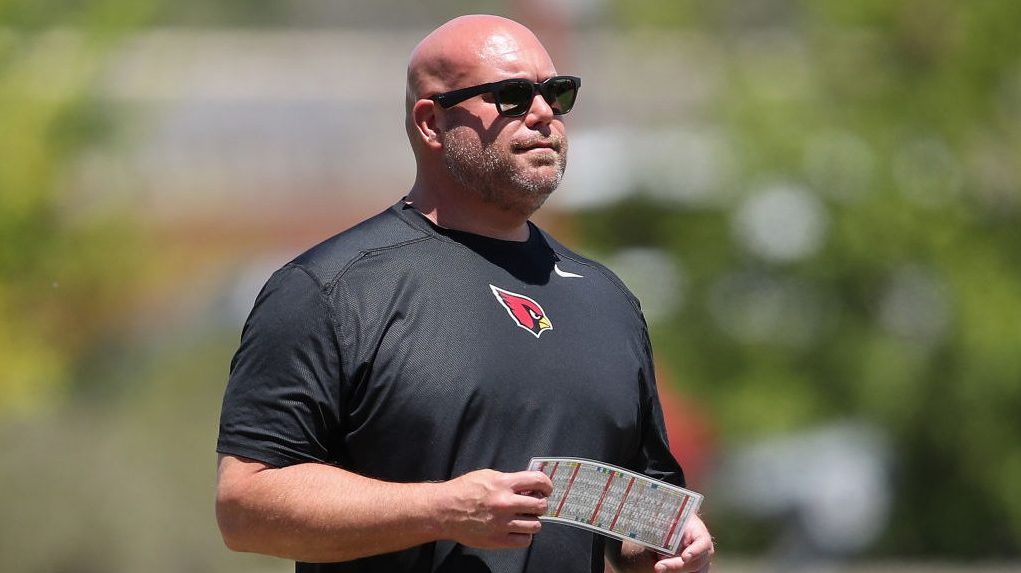 General manager Steve Keim of the Arizona Cardinals looks on during team OTA's at the Dignity Healt...