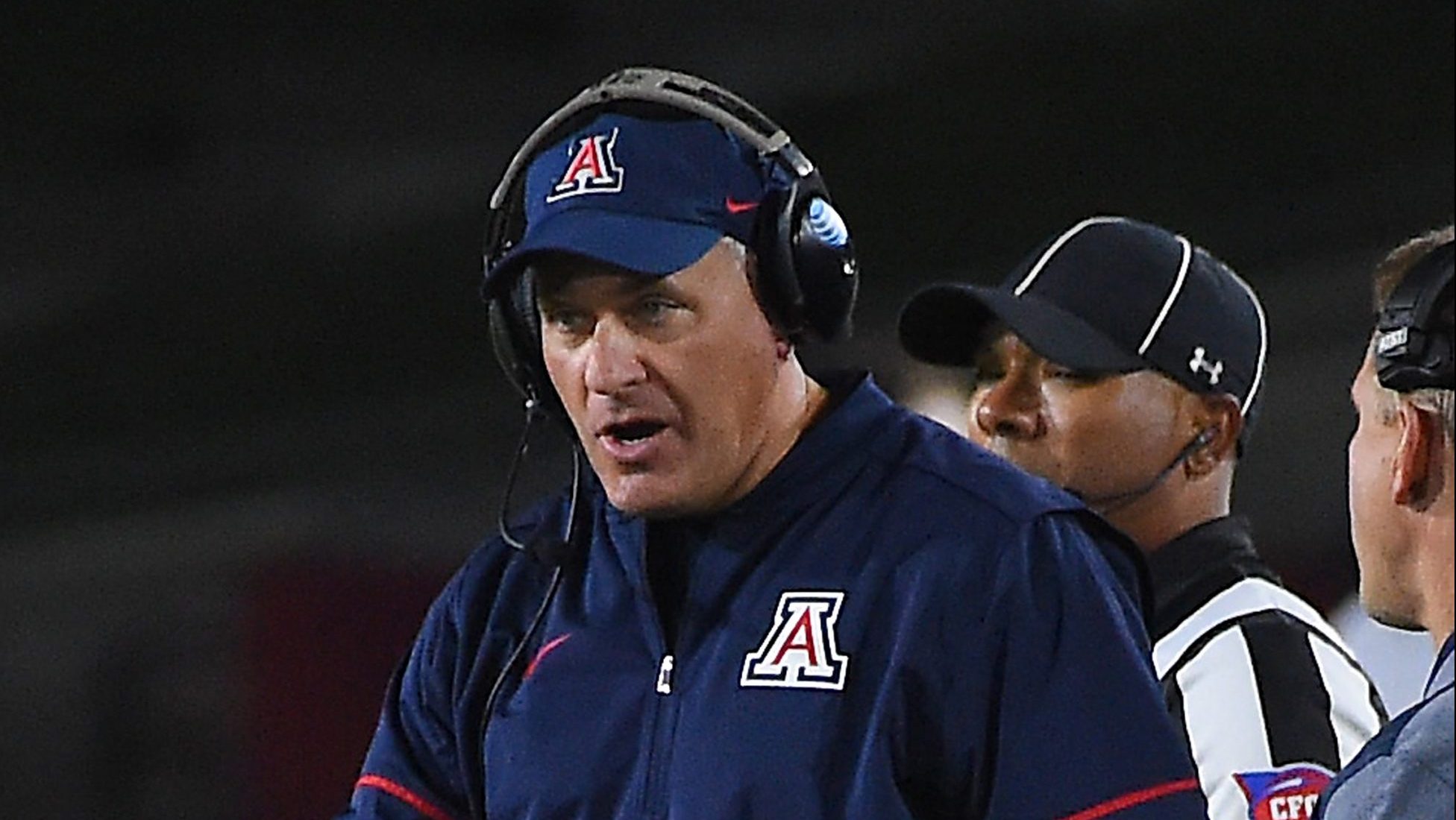 LOS ANGELES, CA - NOVEMBER 04:  Head coach Rich Rodriguez of the Arizona Wildcats in the first half...