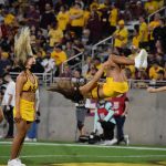 Arizona State Cheerleader does backflip vs USC 11/6/21 (Arizona Sports: Jeremy Schnell)
