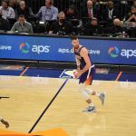 Suns forward Frank Kaminsky running down court after big three pointer 11/10/21 (Arizona Sports: Jeremy Schnell)
