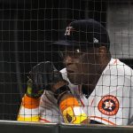 Houston Astros manager Dusty Baker Jr. watches during the ninth inning in Game 6 of baseball's World Series between the Houston Astros and the Atlanta Braves Tuesday, Nov. 2, 2021, in Houston. (AP Photo/Eric Gay)