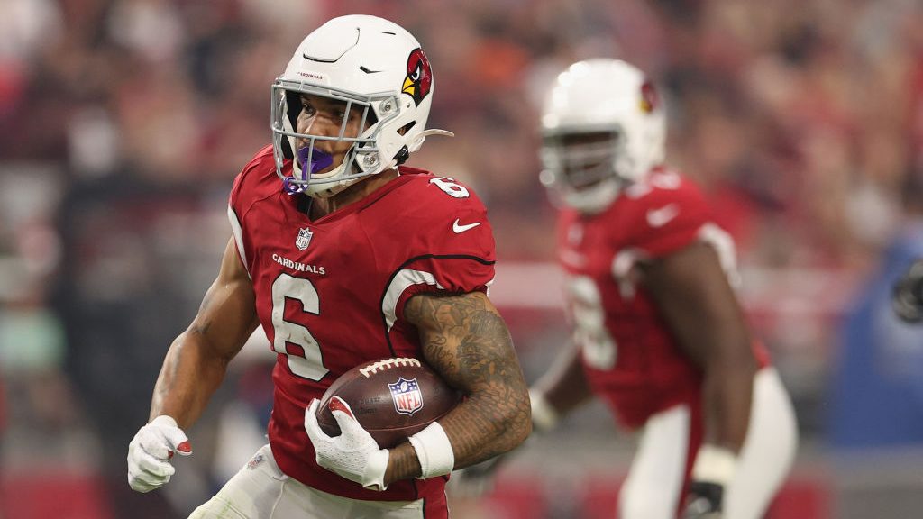 Arizona Cardinals running back James Conner. (Photo by Christian Petersen/Getty Images)...