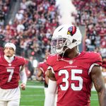Former Cardinals LB Tahir Whitehead on the field pregame 1/09/22 (Jeremy Schnell/Arizona Sports)