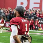 Cardinals QB Kyler Murray stands for the National Anthem 1/09/22 (Jeremy Schnell/Arizona Sports)