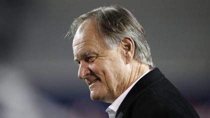Former NFL coach Brian Billick attends the Alliance of American Football game between the Arizona H...