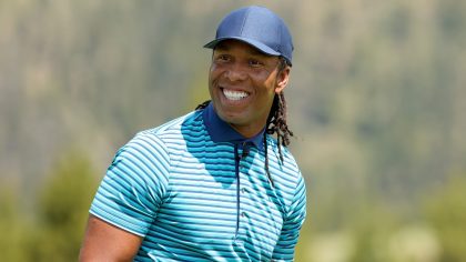 Larry Fitzgerald looks on during Capital One's The Match at The Reserve at Moonlight Basin on July ...