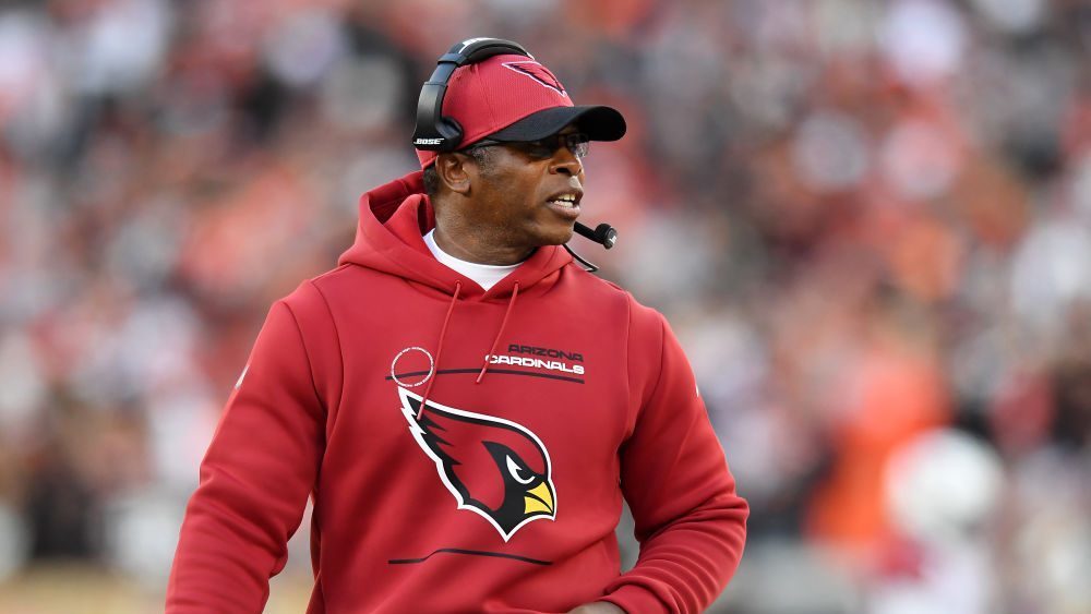 Acting head coach defensive coordinator Vance Joseph of the Arizona Cardinals looks on during the t...