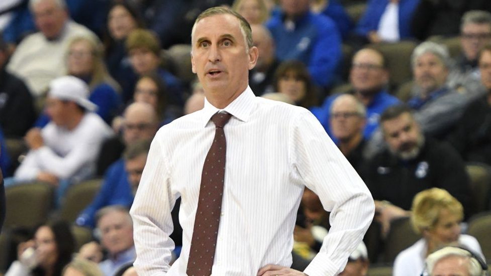 Head coach Bobby Hurley of the Arizona State Sun Devils looks on during a college basketball game a...