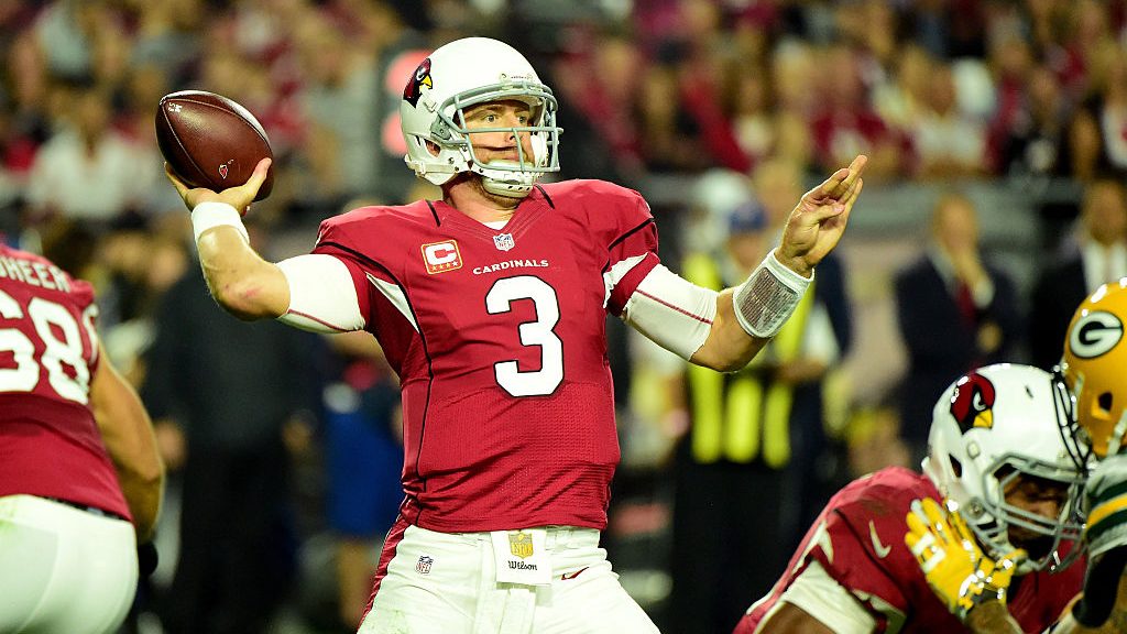 Quarterback Carson Palmer #3 of the Arizona Cardinals throws a pass during the second half of the N...