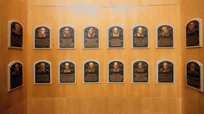24 Jul 2000:  A general view of the plaques dedicated to the Legends of Baseball at the Baseball Ha...