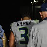 Seahawks QB Russell Wilson walks down tunnel postgame 1/09/22 (Jeremy Schnell/Arizona Sports)