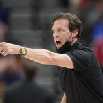 Utah Jazz head coach Quin Snyder directs his team in the first half during an NBA basketball game against the Phoenix Suns Wednesday, Jan. 26, 2022, in Salt Lake City. (AP Photo/Rick Bowmer)
