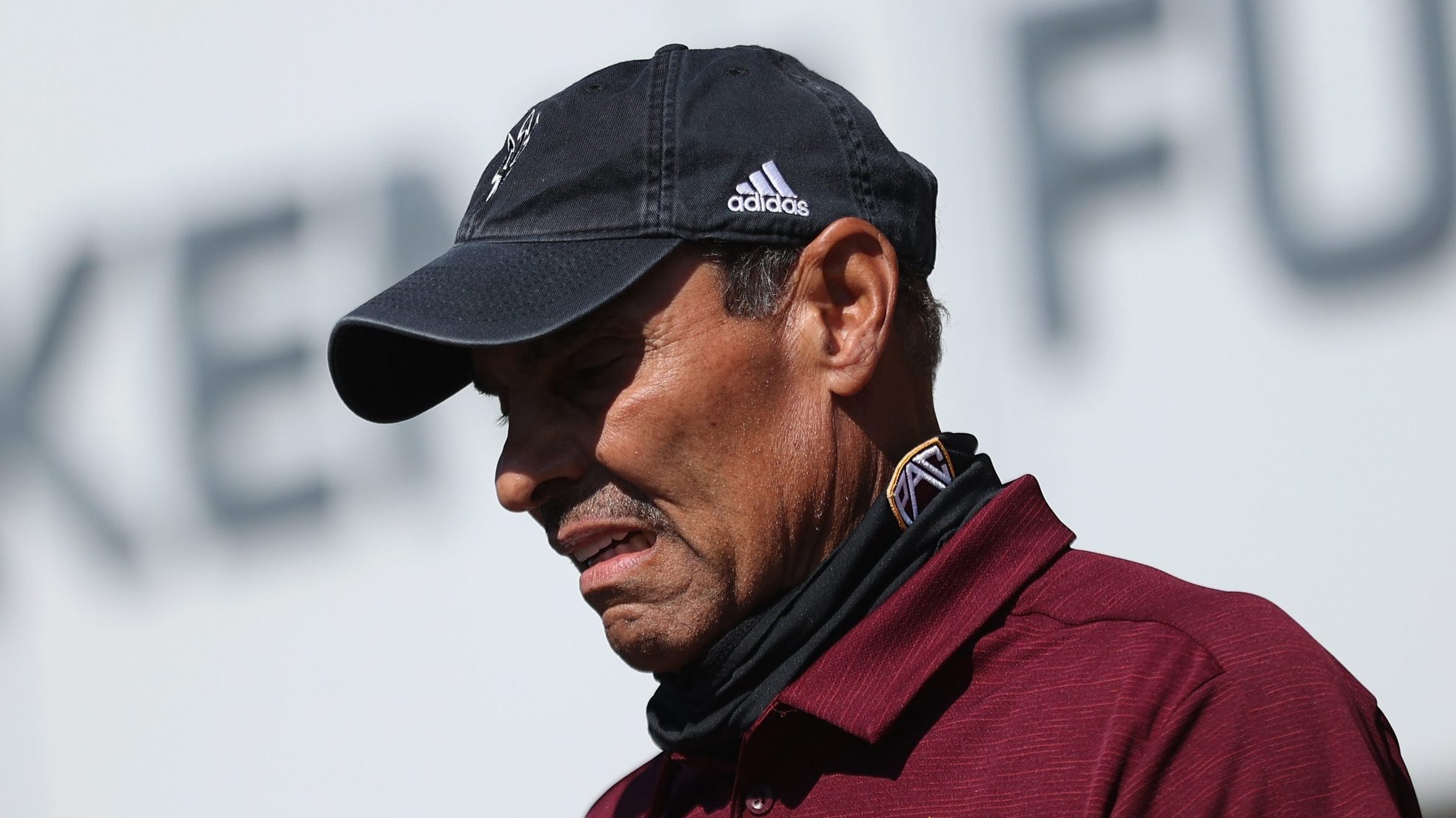 Head coach Herm Edwards of the Arizona State Sun Devils before the NCAAF game against the Washingto...