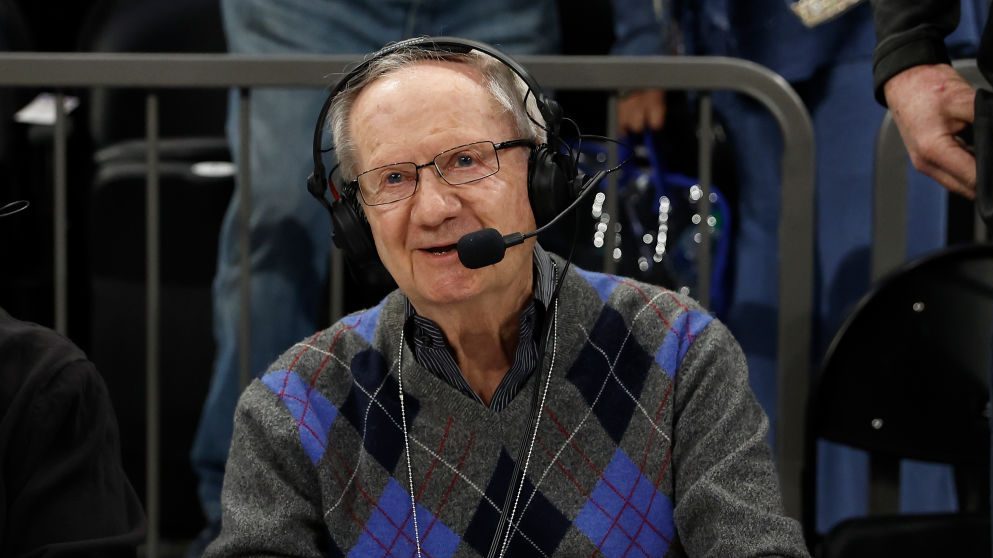 Radio broadcaster Al McCoy following the NBA game between the Phoenix Suns and Oklahoma City Thunde...