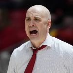 Utah coach Craig Smith shouts to the team during the second half of an NCAA college basketball game against Arizona State on Saturday, Feb. 26, 2022, in Salt Lake City. (AP Photo/Rick Bowmer)