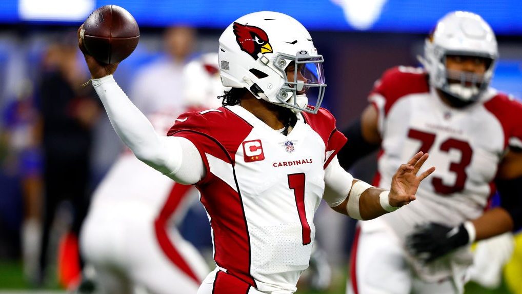 Kyler Murray #1 of the Arizona Cardinals throws the ball in the second quarter of the game against ...