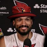 Arizona Cardinals WR Antoine Wesley speaks with the media after OTAs on Monday, May 23, 2022, in Tempe. (Tyler Drake/Arizona Sports)