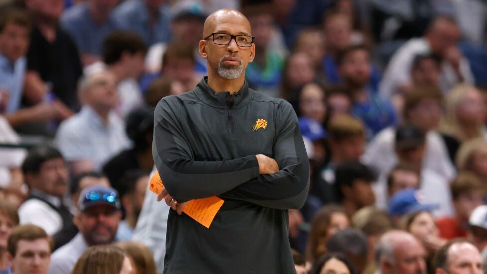 Head Coach Monty Williams of the Phoenix Suns watches the action against the Dallas Mavericks durin...