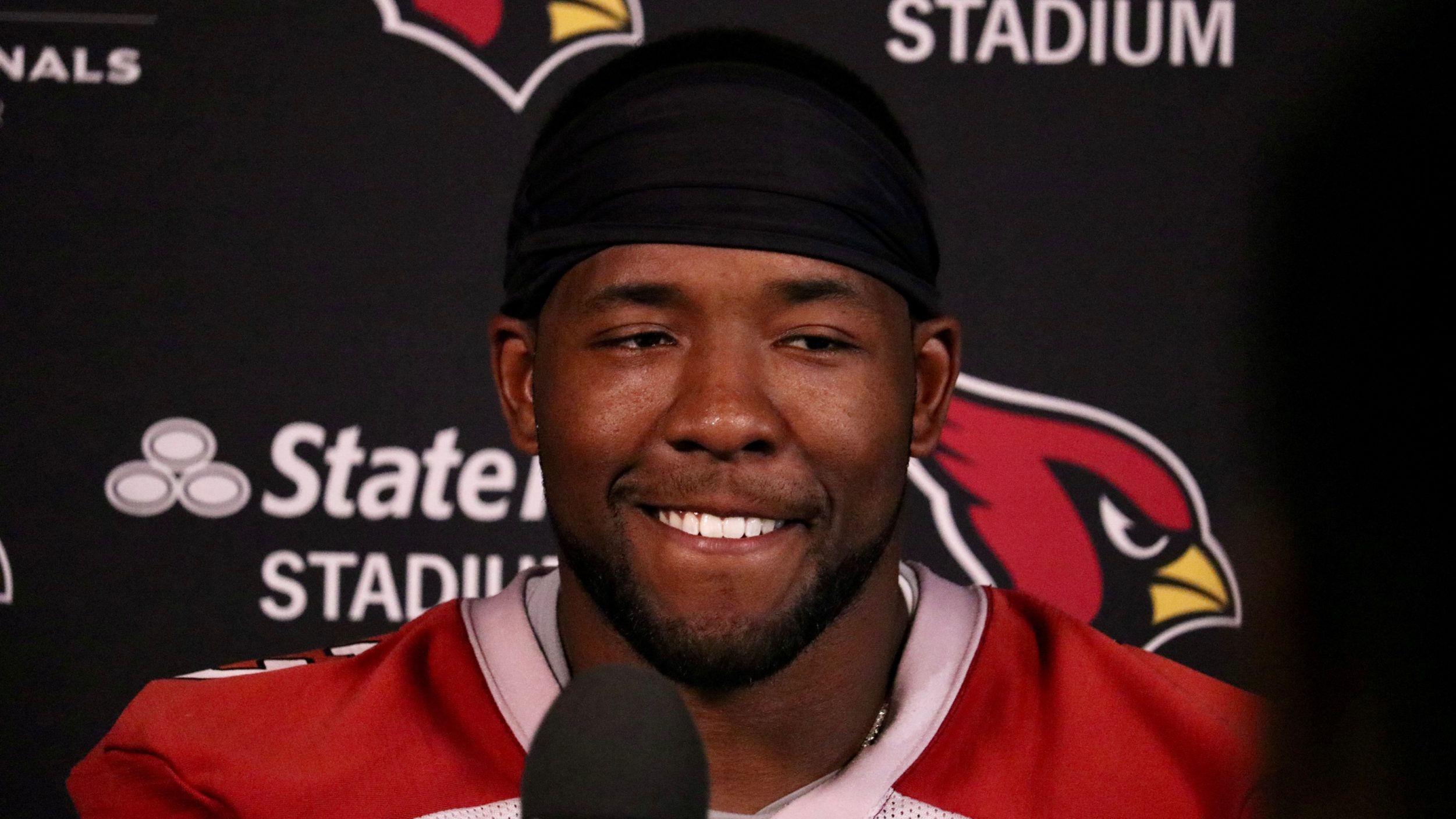 Arizona Cardinals S Budda Baker speaks with the media after OTAs on Monday, May 23, 2022, in Tempe....