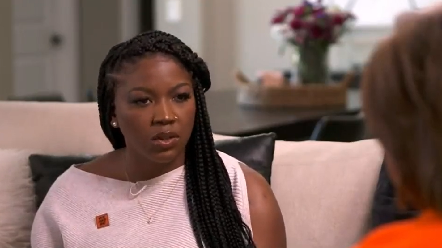 Screenshot of Cherelle, Brittney Griner's wife, in an interview on Good Morning America....