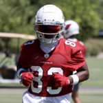 Arizona Cardinals WR Greg Dortch catches a pass during minicamp on Wednesday, June 15, 2022, in Tempe. (Tyler Drake/Arizona Sports)