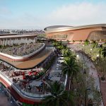 A rendering of the Arizona Coyotes' proposed Tempe arena revealed June 2 after a 5-2 Tempe City Council vote to continue negotiations on the plans. (Courtesy Arizona Coyotes)
