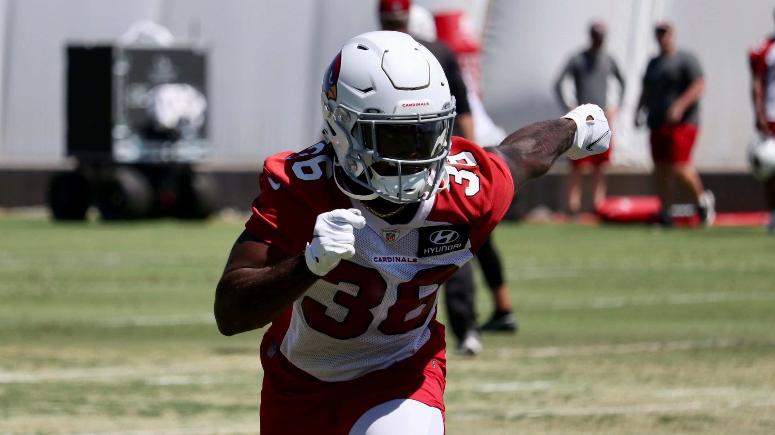Former ASU safety Evan Fields works out on a tryout basis with the Arizona Cardinals at minicamp on...