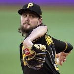 Pittsburgh Pirates starting pitcher JT Brubaker delivers during the first inning of the team's baseball game against the Arizona Diamondbacks in Pittsburgh, Friday, June 3, 2022. (AP Photo/Gene J. Puskar)