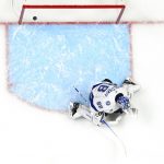 Tampa Bay Lightning goaltender Andrei Vasilevskiy (88) lets the puck slip past for a Colorado Avalanche goal during the first period of Game 1 of the NHL hockey Stanley Cup Final on Wednesday, June 15, 2022, in Denver. (AP Photo/John Locher)