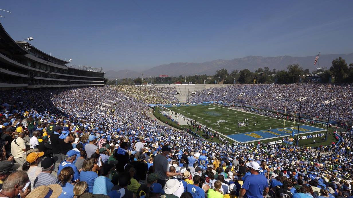 UCLA plays Oregon during a Pac-12 NCAA college football game at the Rose Bowl in Pasadena, Calif., ...