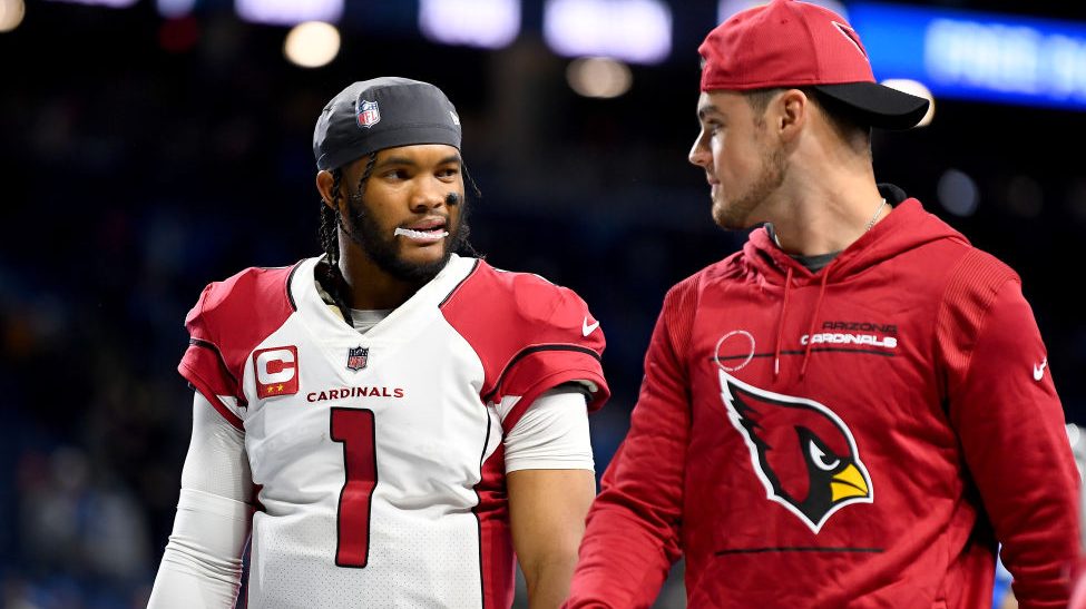 Kyler Murray #1 of the Arizona Cardinals walks off the field after their game against the Detroit L...