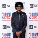 NEW YORK, NEW YORK - JUNE 23: Jalen Williams poses for photos on the red carpet during the 2022 NBA Draft at Barclays Center on June 23, 2022 in New York City. (Photo by Arturo Holmes/Getty Images)
