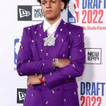 Paolo Banchero poses for photos on the red carpet during the 2022 NBA Draft at Barclays Center on June 23, 2022 in New York City. (Photo by Arturo Holmes/Getty Images)